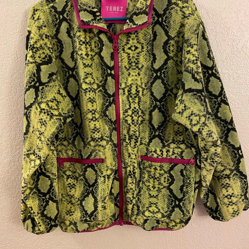 Terez: Medium, Python Fleece, Zip Up Jacket. Grea… - image 3